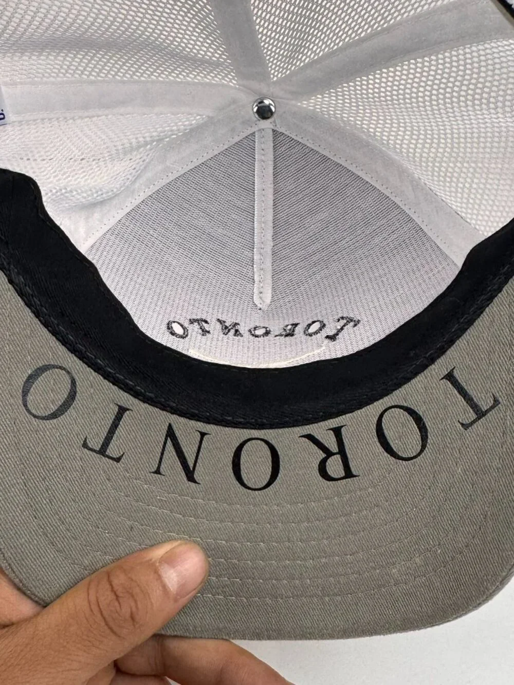 Toronto Sushi Club Trucker Hat Gray Mesh SnapbackCapEmbroidered Chopsticks Stain